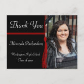 Tassel Red & Black Graduation Party aangekondigd Aankondigingskaart (Voorkant)