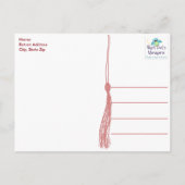Tassel Red & Black Graduation Party aangekondigd Uitnodiging Briefkaart (Achterkant)