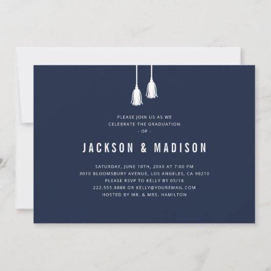 Tassel van het gemengd Afstuderen van de dubbele m Kaart (Achterkant)