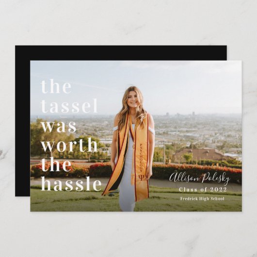 Tassel was de hele Afstuderen van Hassle Foto 2022 Aankondiging (Voorkant / Achterkant)