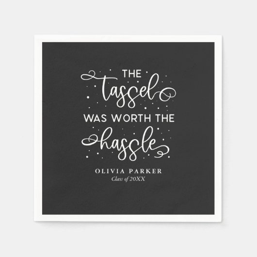 Tassel was het gedoe afstudeerfeest waard servet (Voorkant)