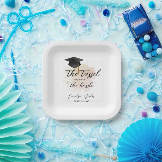 Tassel was het gedoe Afstuderen waard Papieren Bordje (Feest)