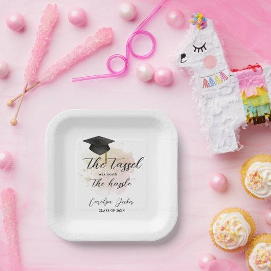 Tassel was het gedoe Afstuderen waard Papieren Bordje (Feest)