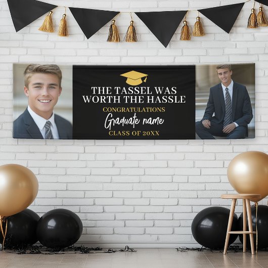 Tassel was het gedoe waard - 2 Afstuderen foto's Spandoek