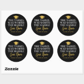 Tassel was het gedoe waard - Afstudeerder naam Bla Ronde Sticker (Vel)