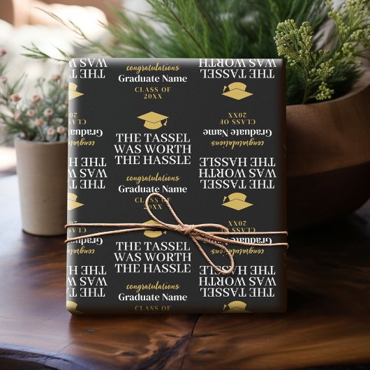 Tassel was het gedoe waard - Modern Afstuderen Cadeaupapier