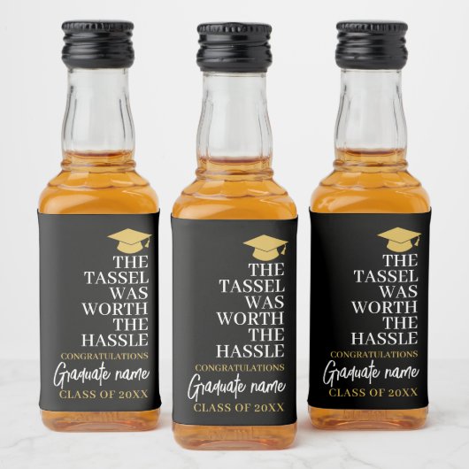 Tassel was het gedoe waard - Modern Afstuderen Likeurfles Etiket (Flessen)