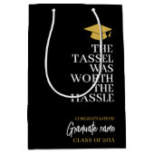 Tassel was het gedoe waard - Modern Afstuderen Medium Cadeauzakje (Voorkant)