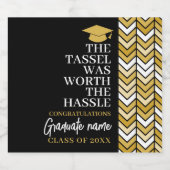 Tassel was het gedoe waard - Modern Afstuderen Sparkling Wijnetiket (Enkel label)