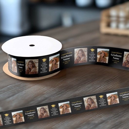 Tassel was moeite waard Modern Afstuderen 2 foto Satijnen Lint