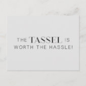 TASSEL WORTH HASSLE AFSTUDEERDER AFSTUDEREN EXPRES AANKONDIGINGSKAART (Voorkant)