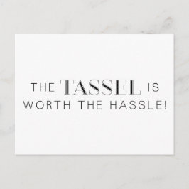 TASSEL WORTH HASSLE AFSTUDEERDER AFSTUDEREN EXPRES AANKONDIGINGSKAART