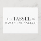 TASSEL WORTH HASSLE AFSTUDEERDER AFSTUDEREN EXPRES AANKONDIGINGSKAART (Voorkant)