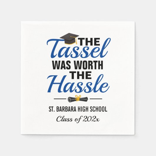 Tassel Worth Hassle Afstudeerfeest Servetten (Voorkant)