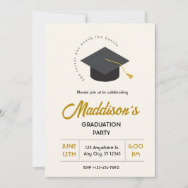 Tassel Worth of the Hassle Afstuderen Invitation Kaart