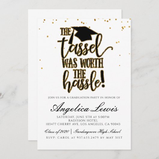 Tassel Worth of the Hassle Afstuderen Kaart (Voorkant / Achterkant)