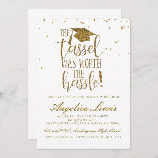 Tassel Worth of the Hassle Afstuderen Kaart (Voorkant / Achterkant)