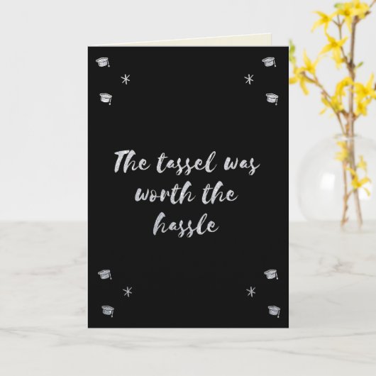Tassel Worth of the Hassle Glitter Afstuderen Kaart (Gele Bloem)