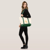 Tassen - Canvas tas in groen met logomark (Voorkant (model))