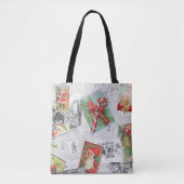 Tassen collage met vintage kranten en kerstkaarten (Voorkant)
