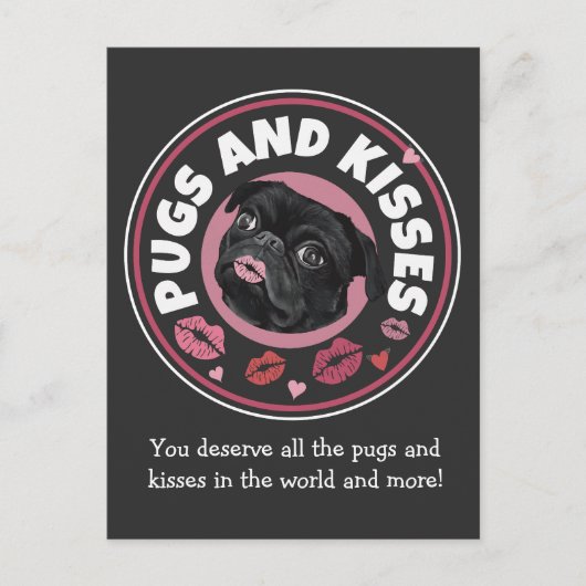 Tassen en kussen | Punny | Pug Lovers Liefde Beric Briefkaart (Voorkant)