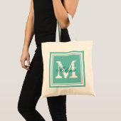 Tassen in turquoise blauw met monogram voor trouwf (Voorkant (product))