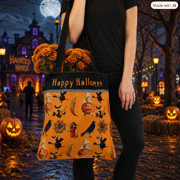 Tassen in vintage Halloween-stijl grote boodschapp