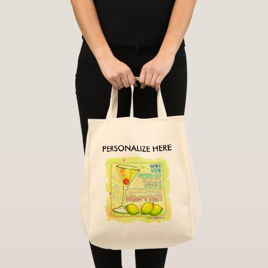 Tassen, kruidenierswaren - Lemon Drop Martini Tote Bag (Voorkant (product))