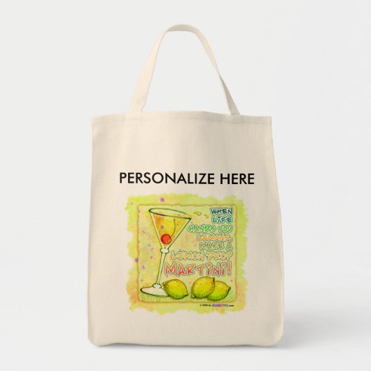 Tassen, kruidenierswaren - Lemon Drop Martini Tote Bag (Voorkant)