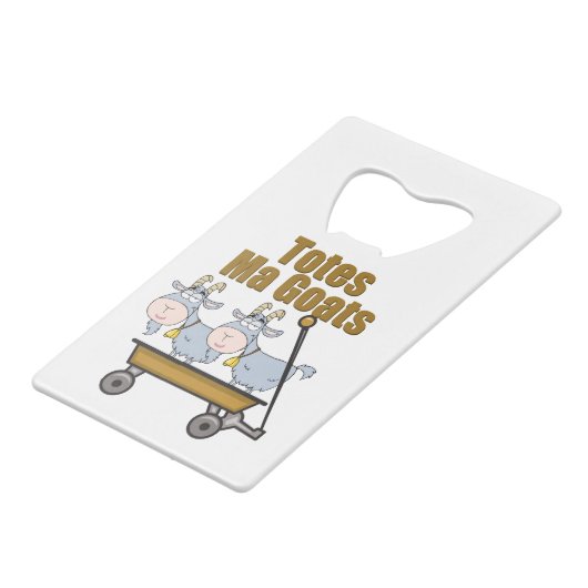 Tassen Ma Goats Creditkaart Flessenopener (Voorkant Gekanteld)