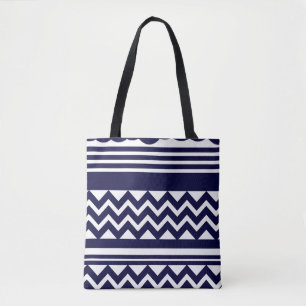 Tassen met geometrisch patroon in marineblauw
