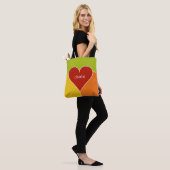 Tassen met hartpatroon en eigen naam (Op model)