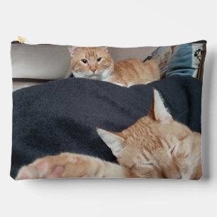 Tassen met kattenfoto's over de schouder