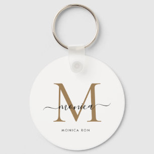Tassen met op maat gemaakte monogramnaam sleutelhanger