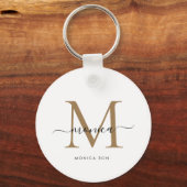 Tassen met op maat gemaakte monogramnaam sleutelhanger (Voorkant)