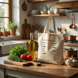 Tassen met soorten Italiaanse messen