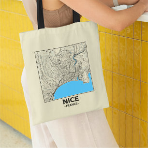Tassen met stadsplattegrond van Nice, Frankrijk