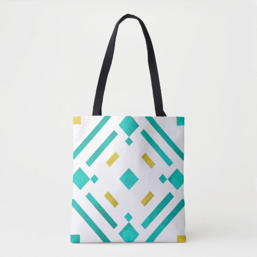 Tassen met teal diamantenpatroon (Voorkant)