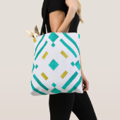 Tassen met teal diamantenpatroon (Dichtbij)