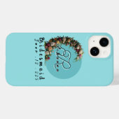 Tassen met turquoise bloemen en monogram | Bruidsf Case-Mate iPhone Case (Achterkant (horizontaal))