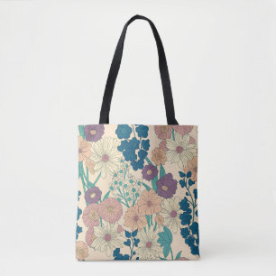 “Tassen met vintage-bloemenprint” Tote Bag