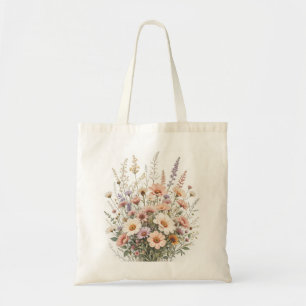 Tassen met vintage wilde bloemen, esthetische bood