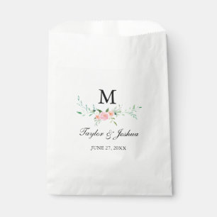 Tassen met waterverf monogram voor bruiloftsfavor bedankzakje