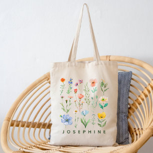 Tassen met waterverf wilde bloemen voor de bruid