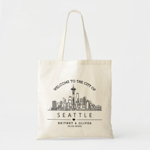 Tassen met zicht op Seattle –Huwelijkscadeau met e