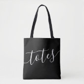 Tassen Script Funny Black en White Canvas tas (Voorkant)