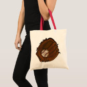 Tassen van canvas met vintage honkbal en handschoe (Voorkant (product))