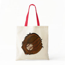 Tassen van canvas met vintage honkbal en handschoe