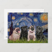 Tassen (vier,2B,2F) - Sterrennacht Briefkaart (Voorkant / Achterkant)