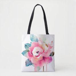 Tassen Vintage Waterverf Bleekroze Roos Canvas